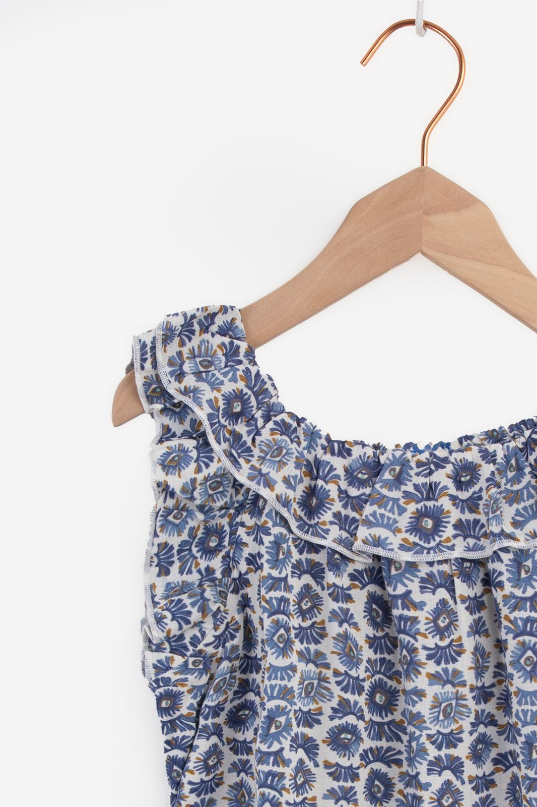 Multicolour top met ruffles