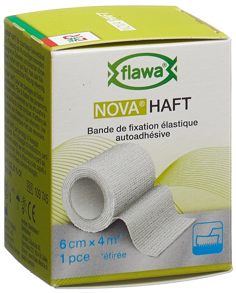 FLAWA Haft kohäsive Gazebinde<br>1 Stück, 6cmx4m