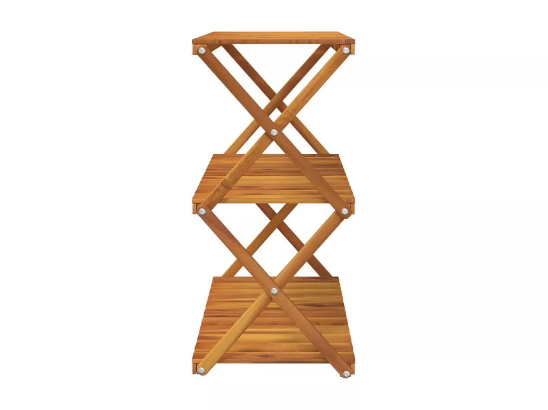 Étagère pliable à 3 niveaux Marron 70x31x63 cm Bois d'acacia