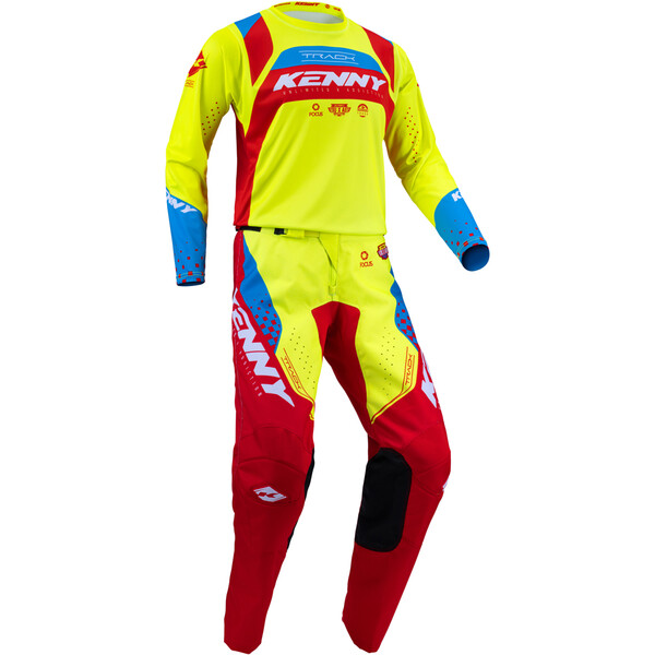 Kenny - Pantalon Enfant Track Focus Kid - 2023 Jaune fluo / Rouge / Bleu