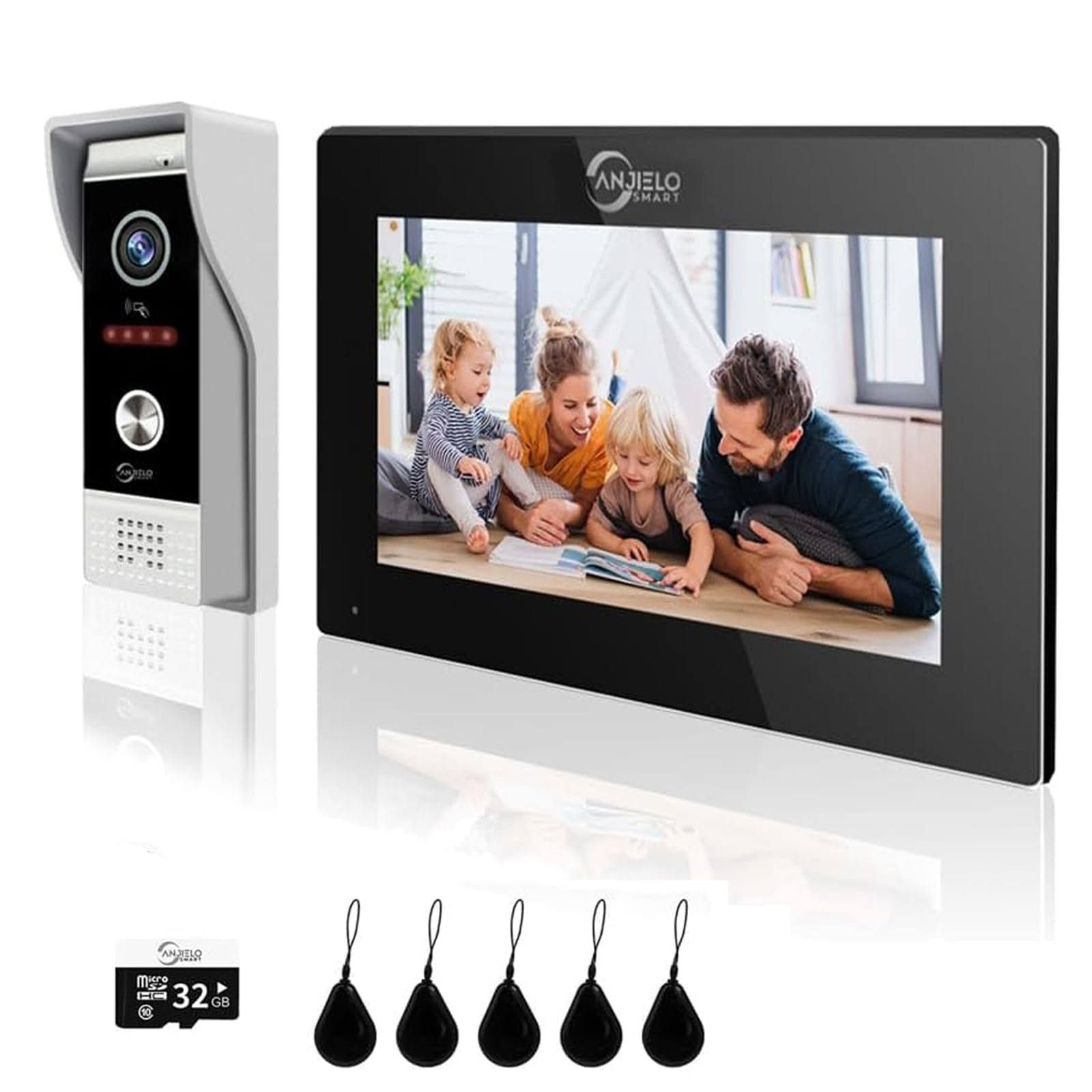 1080P caméra vidéo de sonnette de porte avec écran tactile connexion câblée 7 pouces vidéo de sonnette de porte interphone soutien enregistrement