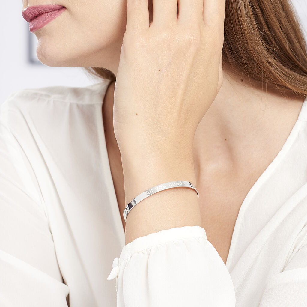 Bracelet Jonc Gravita Argent Blanc