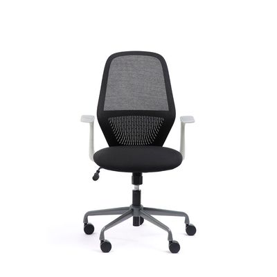 Fauteuil de bureau TIME - accoudoirs fixes gris clair - gris foncé