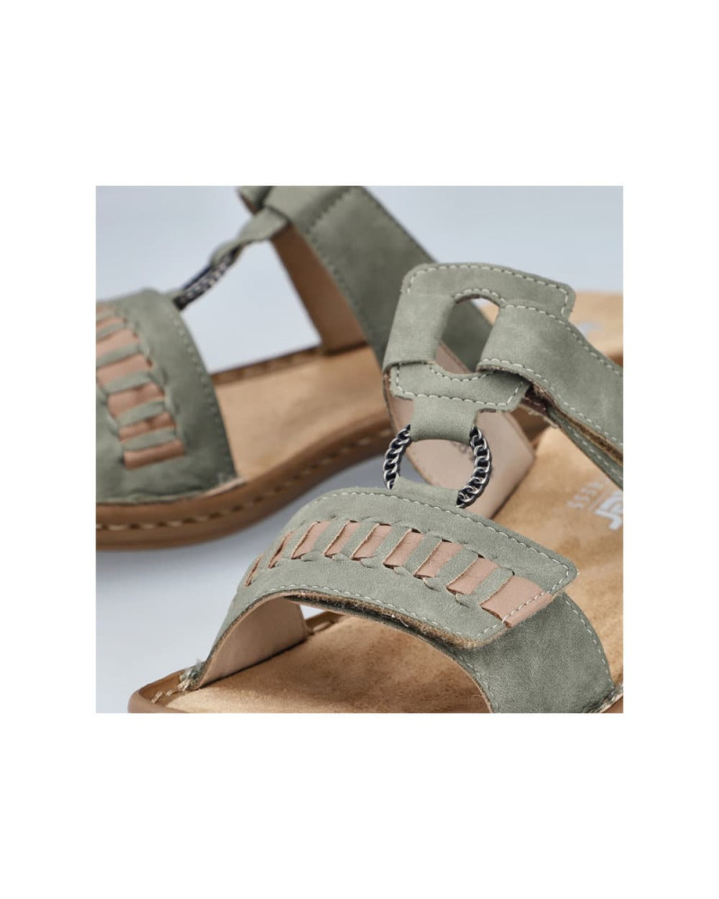 Rieker dame slip on sandal - grøn