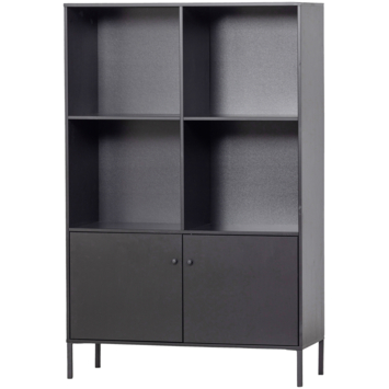 WOOOD wandkast Xam zwart grenenhout 160 x 107 x 39 cm