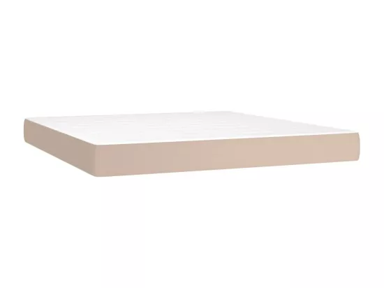 Sommier tapissier matelas LED Cappuccino 180x200 cm Similicuir