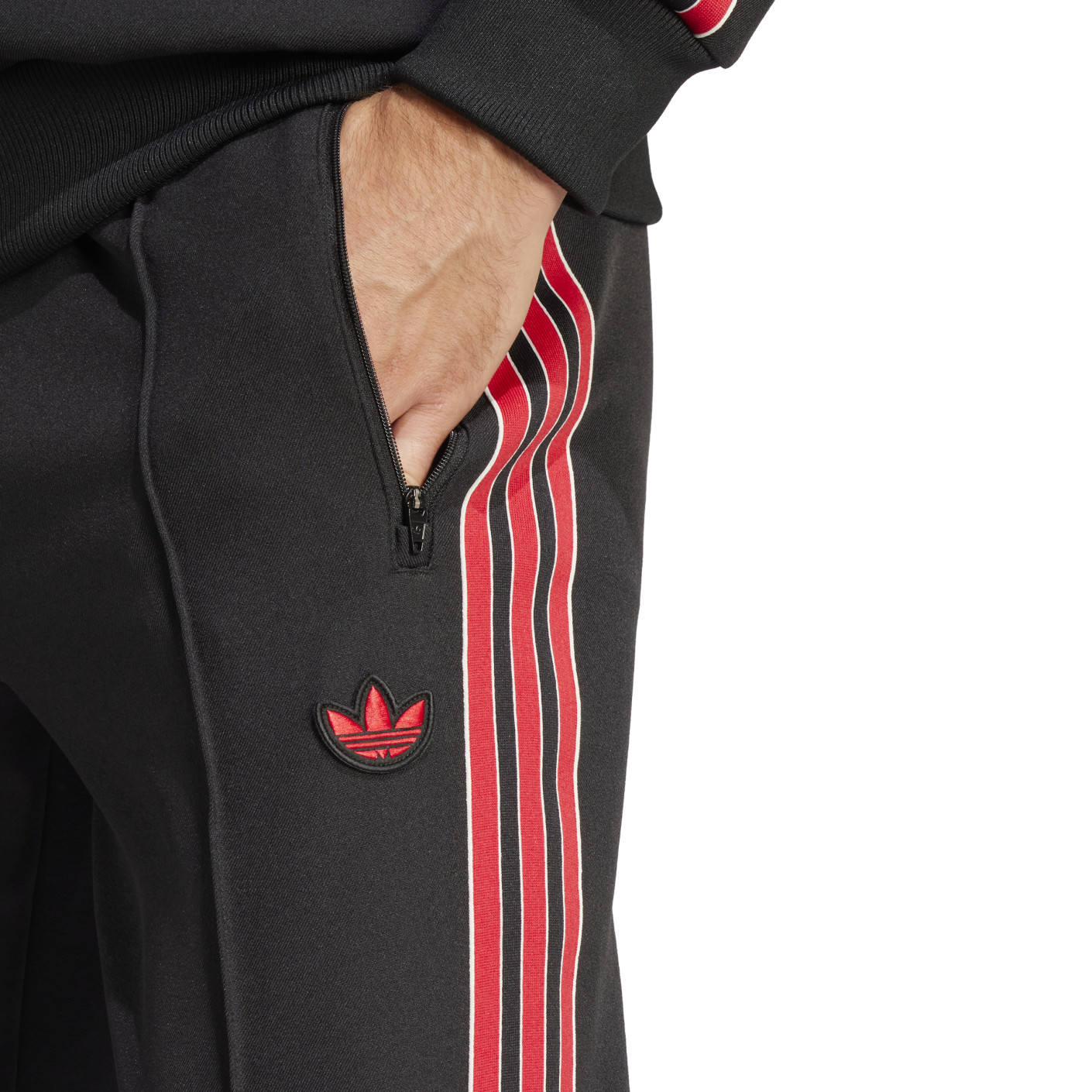 Adidas Manchester United Icon Trainingsbroek 2024-2025 Zwart Rood