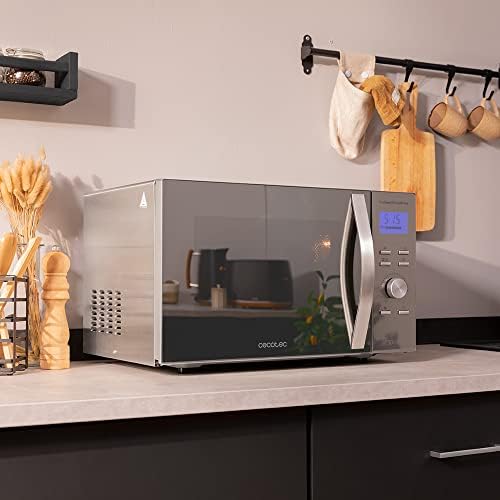 Cecotec Micro ondes avec Gril de 23 L ProClean 6110 Comptoir. 1280W, Numérique, Revêtement Ready2Clean et Technologie 3DWave, Écran LED, Noire, avec finitions en Acier inoxydable : Cuisine et Maison