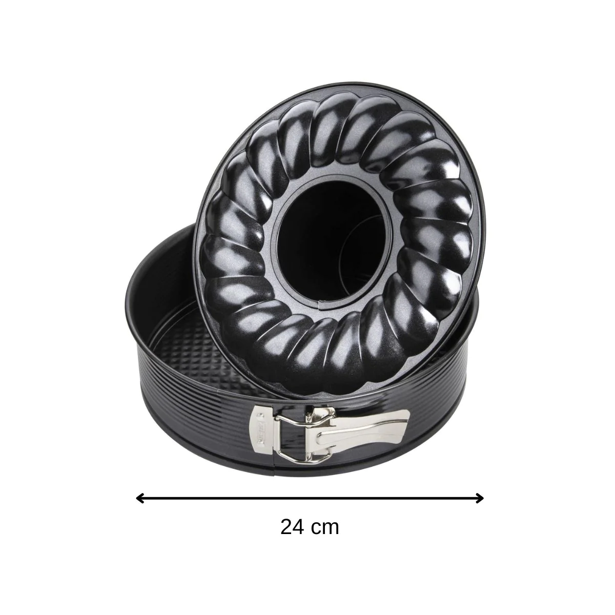 Moule à manqué et à savarin double fond 24 cm Black Metallic Zenker
