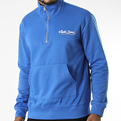 Sweat Col Zippé M22978PSW Bleu Clair
