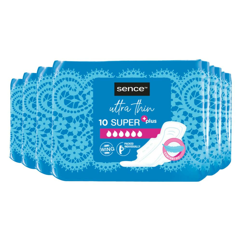 6x Sence Maandverband Super Plus10 stuks