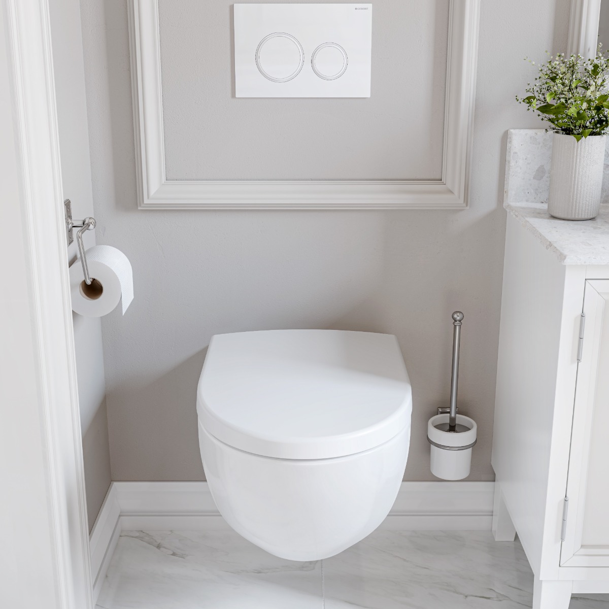 Geberit Tropea hangend randloos toilet met softclose zitting wit glans