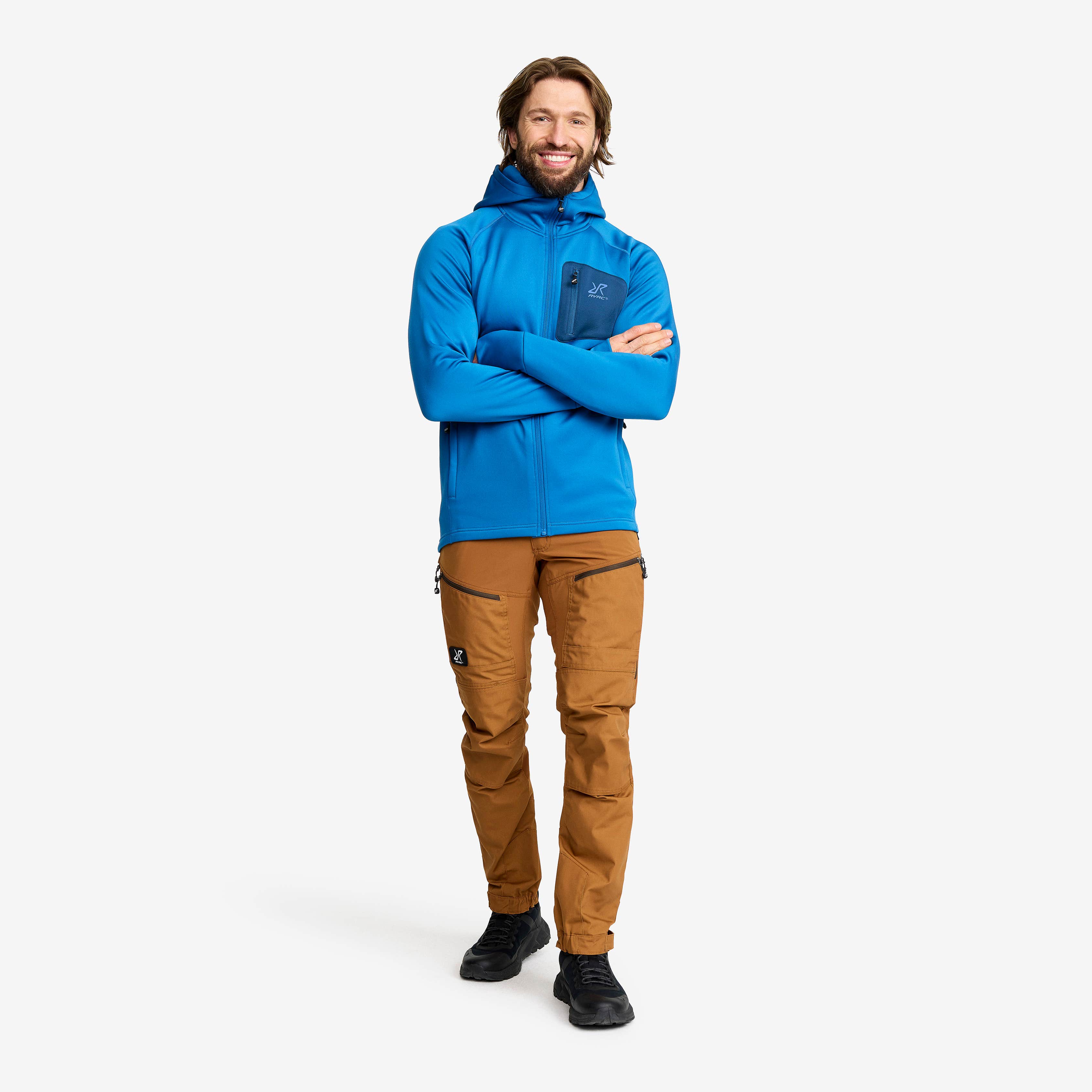 Evolution Stretch Fleece Hoodie Herre Classic Blue