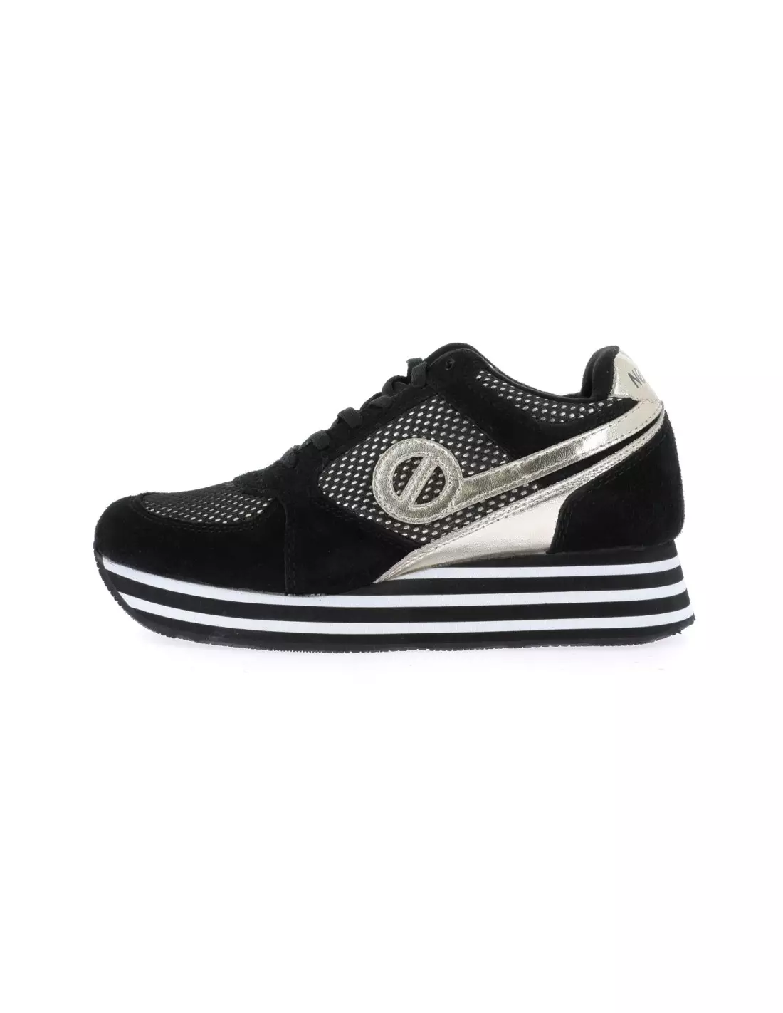 NO NAME PARKO JOGGER - Baskets SUEDEREFLETBLACKGOLD
