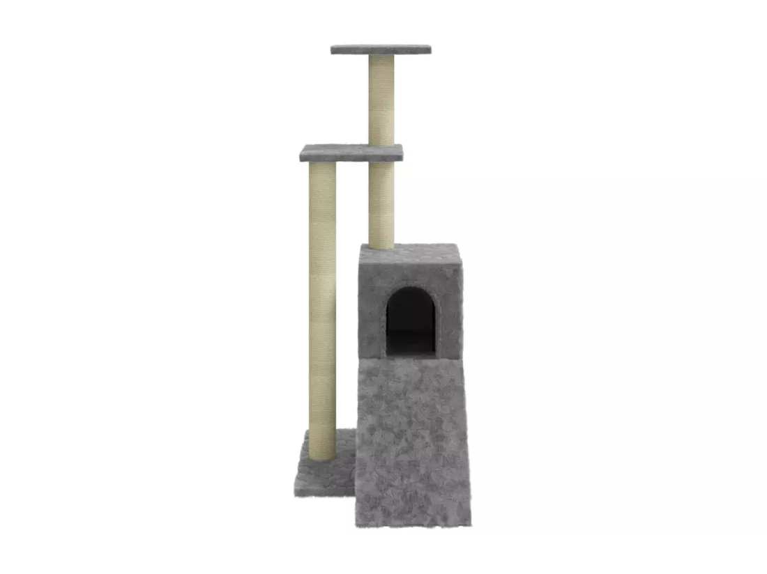 Arbre à chat avec griffoirs en sisal Gris clair 92 cm