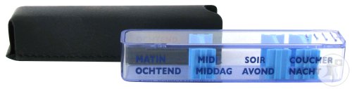 Medidose Leatherette Protection Pilulier Pour 1 Jour 1 Pièce