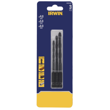 Irwin HSS metaalborenset 3-delig Ø4/5/6 mm (met hex aansluiting, past in iedere bithouder)