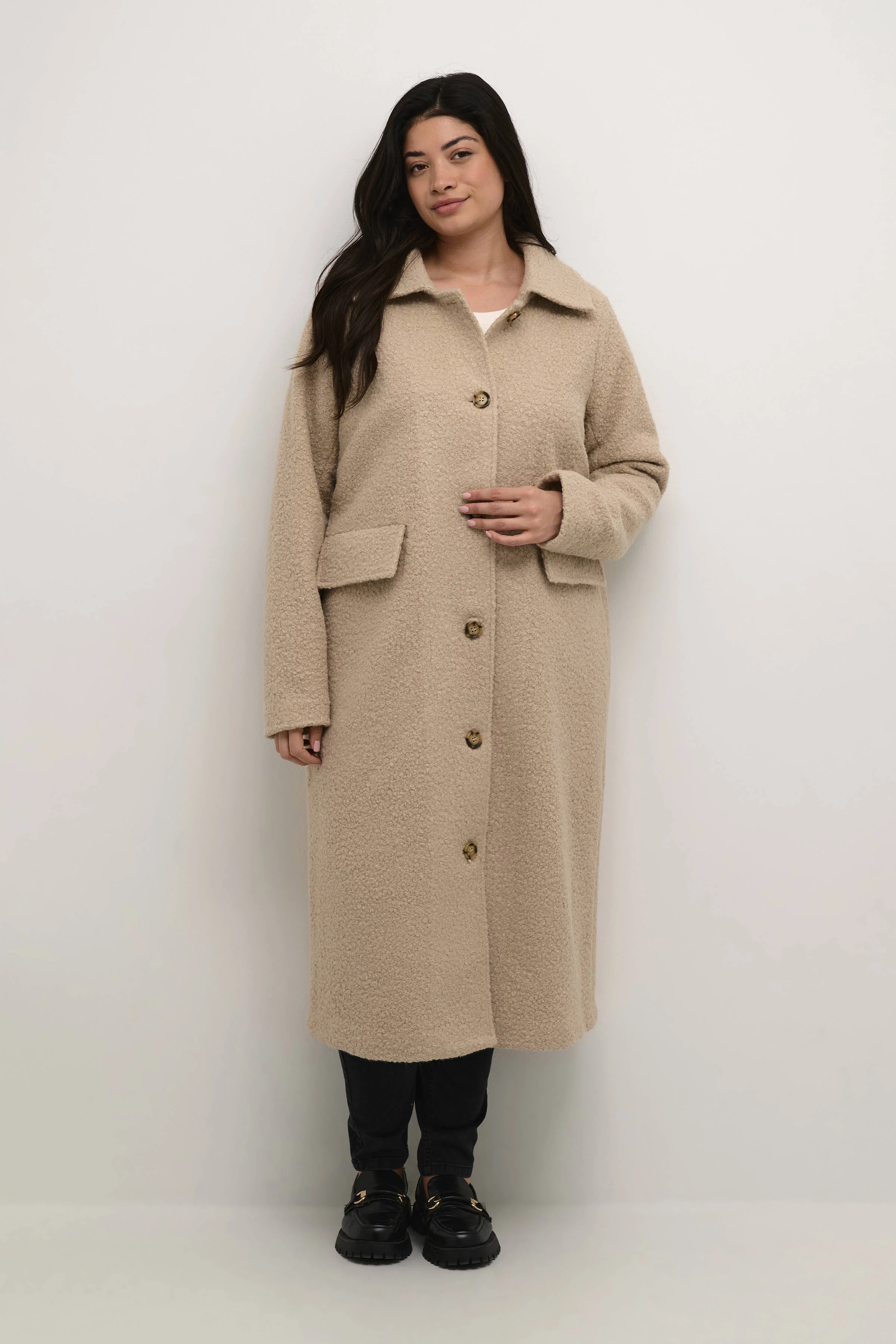 Kaffe Curve manteljas KCannelene beige