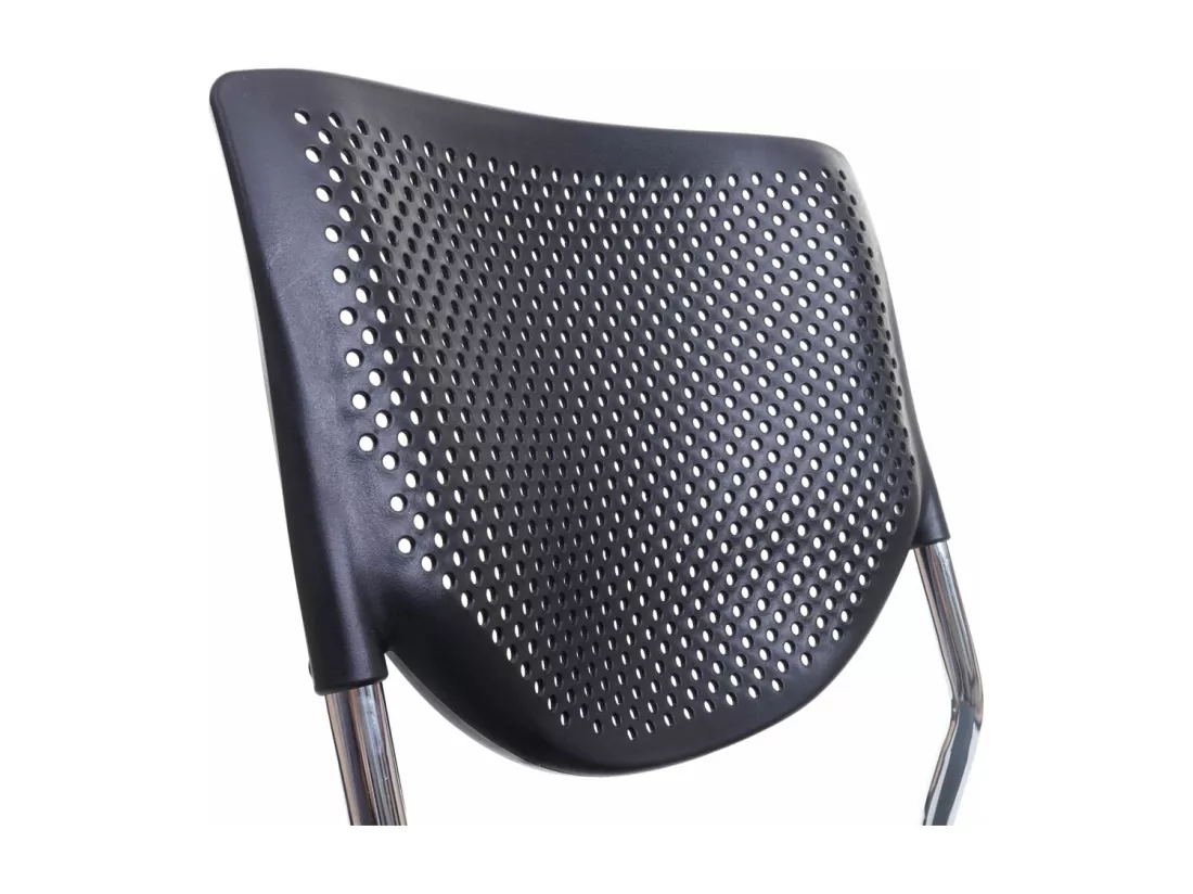 Chaise visiteur H401 Empilable (lot de 4), siége gris foncé, pieds chromés