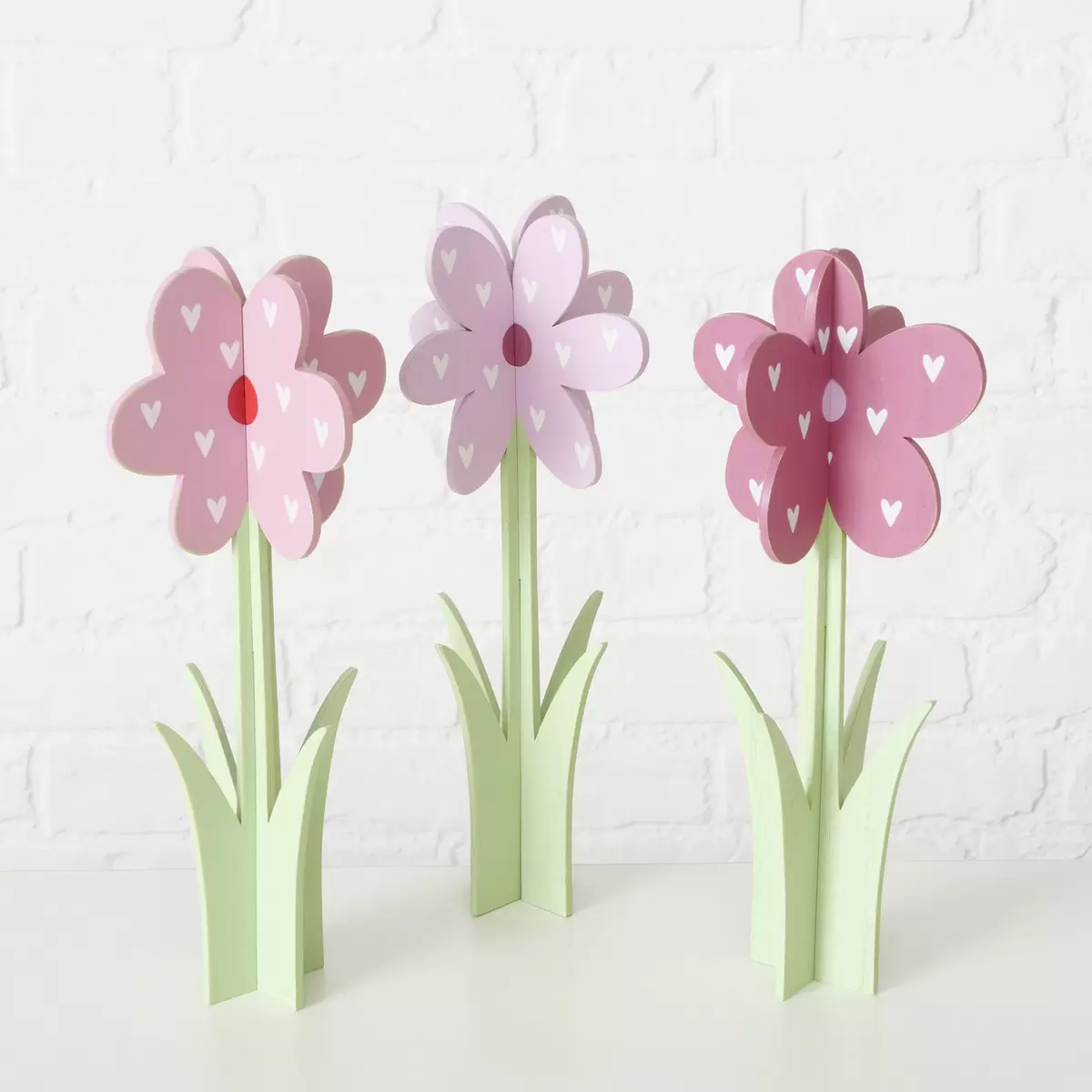 Dekoaufsteller Blume grün,lila,rosa