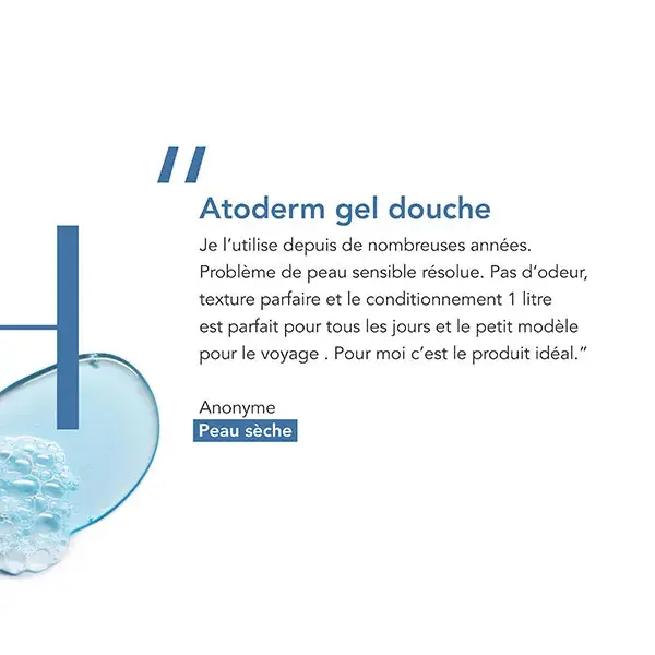 Bioderma Atoderm Gel de Banho Sem Sabão para Pele Seca, Tamanho Família, 200ml