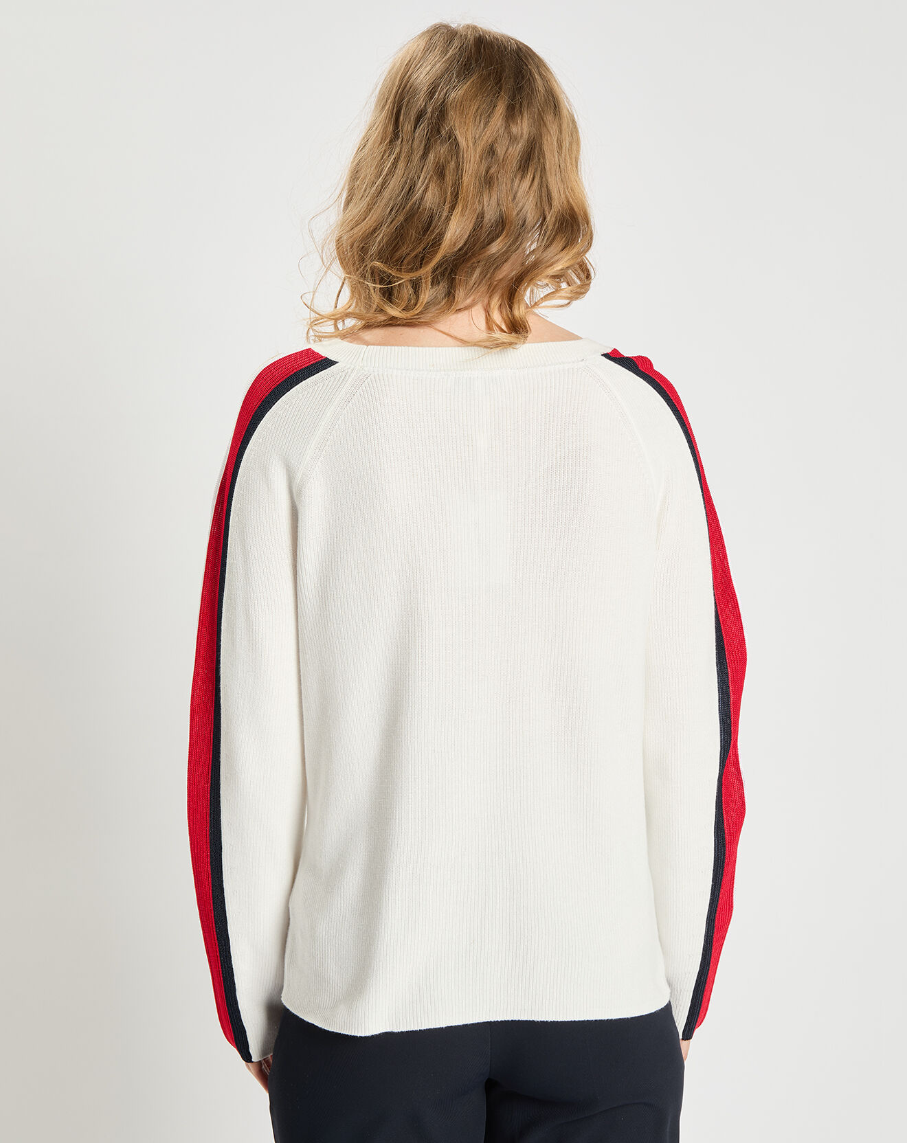 Tommy Hilfiger Pull Global Stripe écru