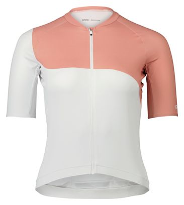 Maillot Manches Courtes Femme Poc Essential Road Print Rose/Blanc