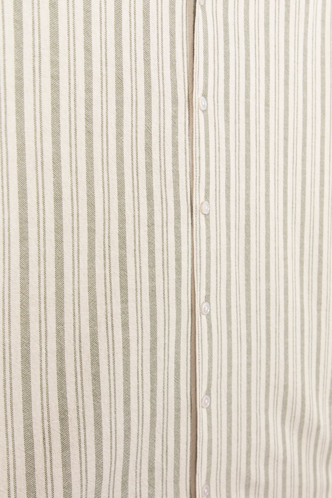 Beige gestreept overhemd met korte mouwen