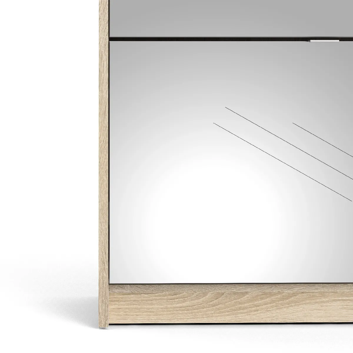 Alter Meuble à Chaussures à 4 Portes Miroir - Chêne