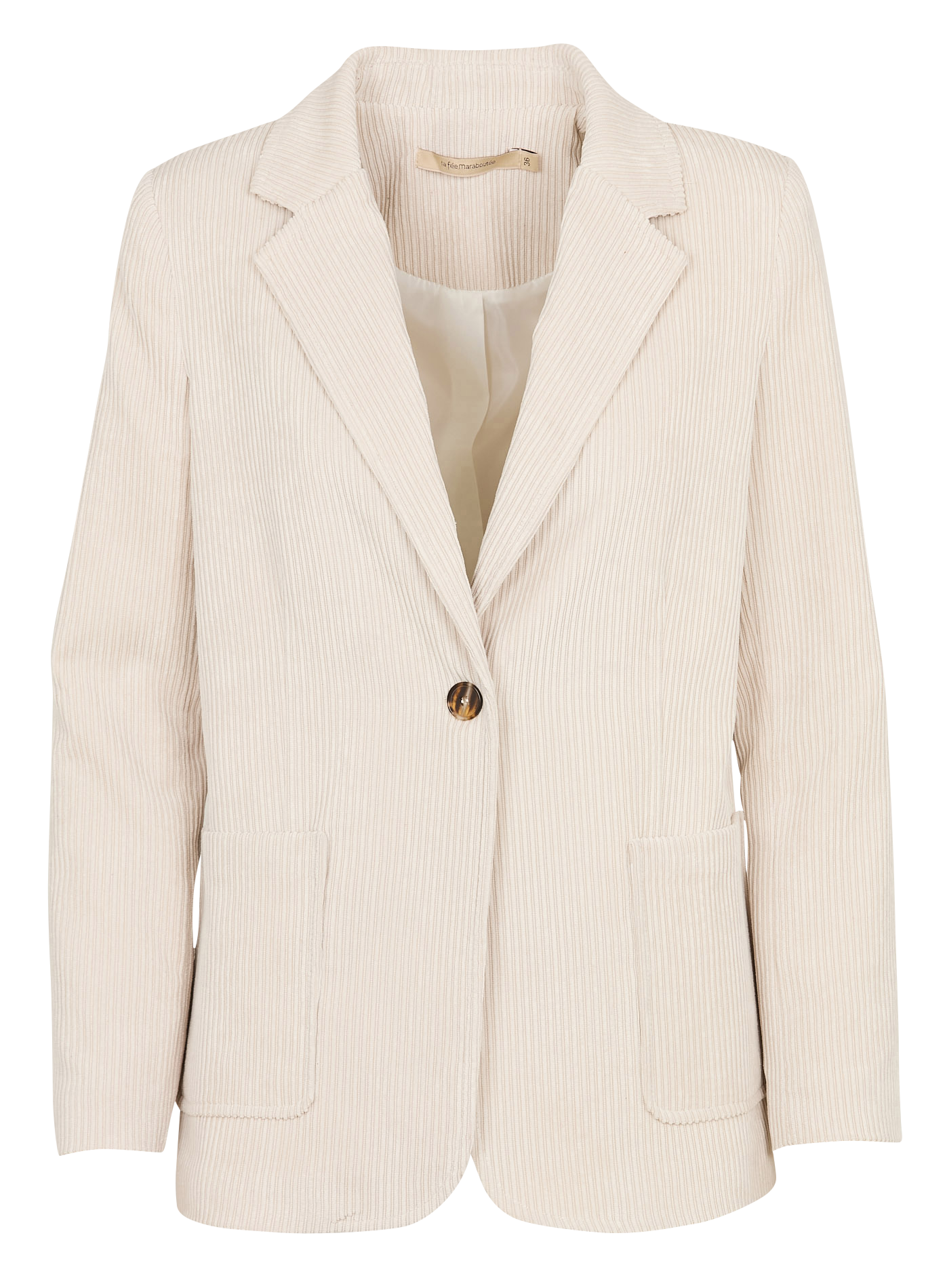 Veste de tailleur côtelé | Beige