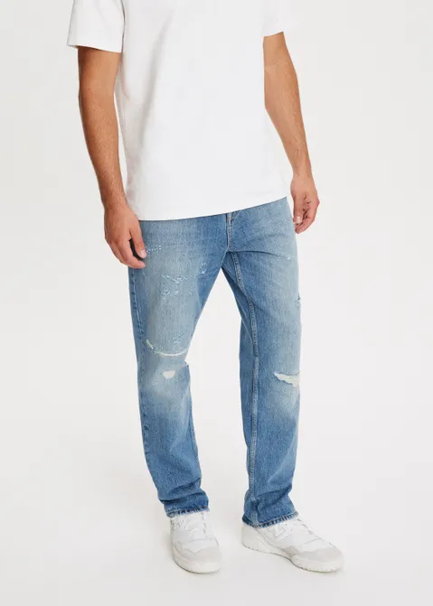 Bruno straight jeans damaged blauw (BLW.USM)