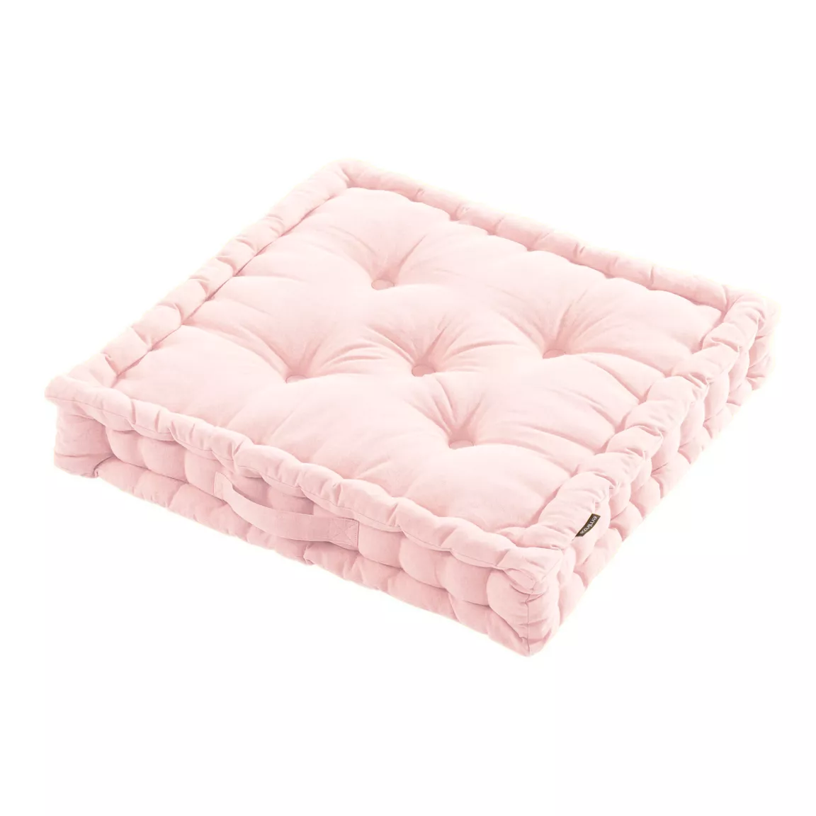 Coussin de sol coton (60 x 60 cm) Pixel Rose poudré