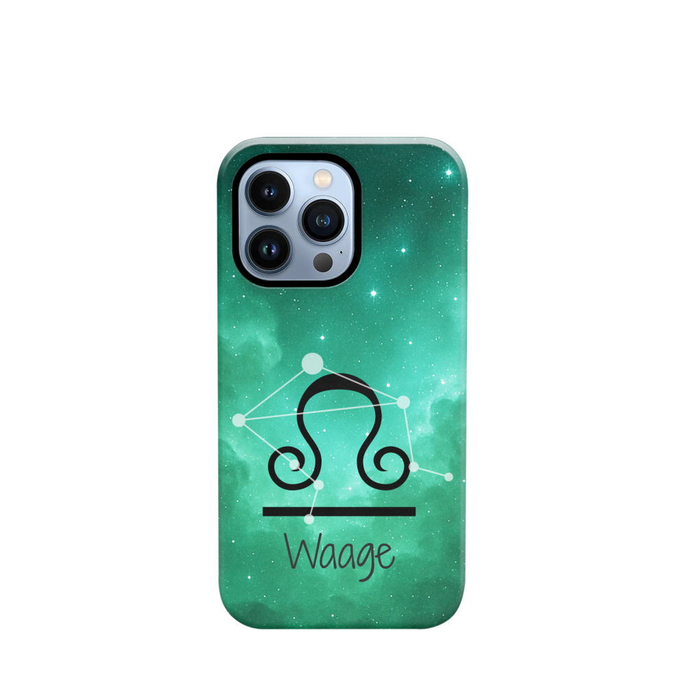 iPhone 13 Pro Hybrid (Kunststoff / Gummi) Hülle Waage 2 - Grün