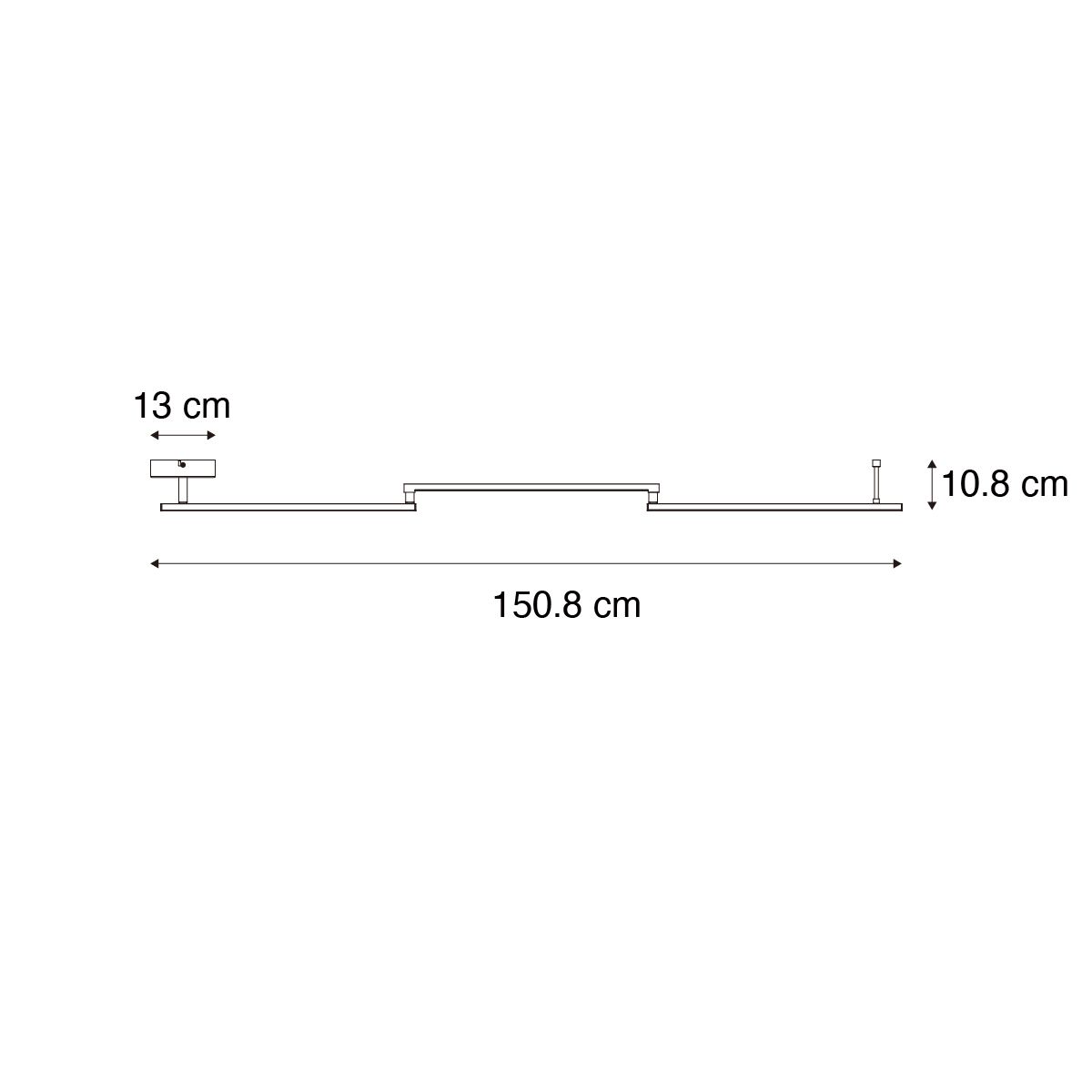 Plafondlamp zwart 150,8 cm incl. LED 3-staps dimbaar verstelbaar - Annuschka