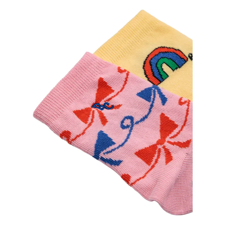 Bobo Choses Lot 2 Paires Chaussettes Arc-en-Ciel | Rose