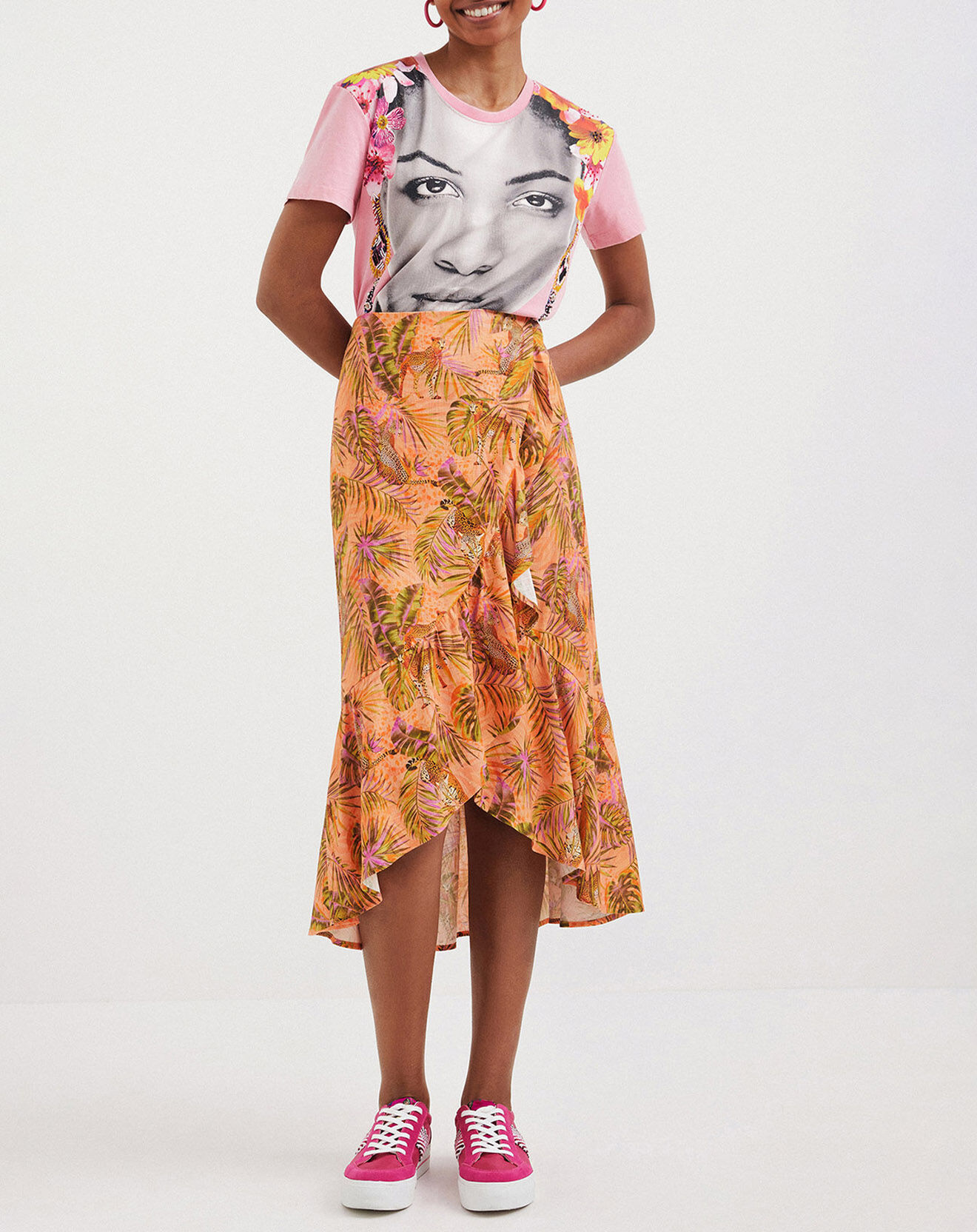 Desigual Jupe Lilia orange clair
