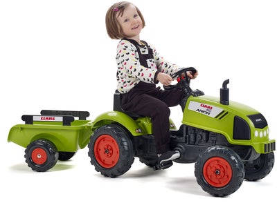 Falk Pedaltraktor med Tilhenger, Grønn