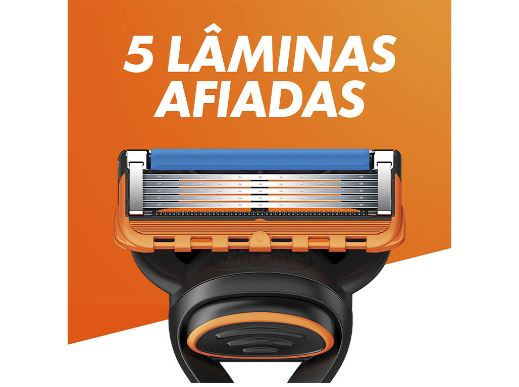 MÁQUINA DE BARBEAR COM 1 RECARGAS DE LÂMINAS FUSION5 GILLETTE