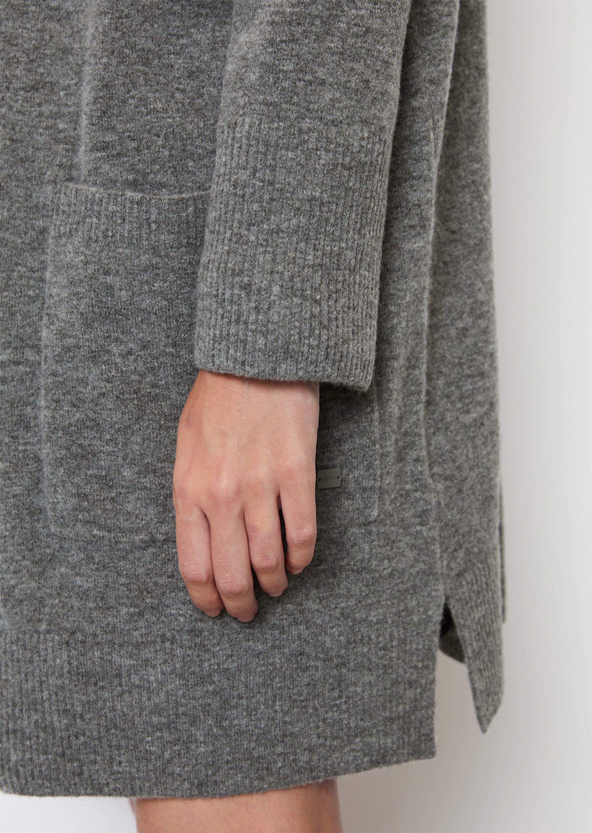 Long-Cardigan open front aus softem Schurwolle-Mix
