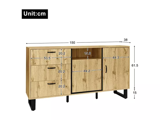 Armoires de rangement, buffets, commodes avec tiroirs et portes, design color block