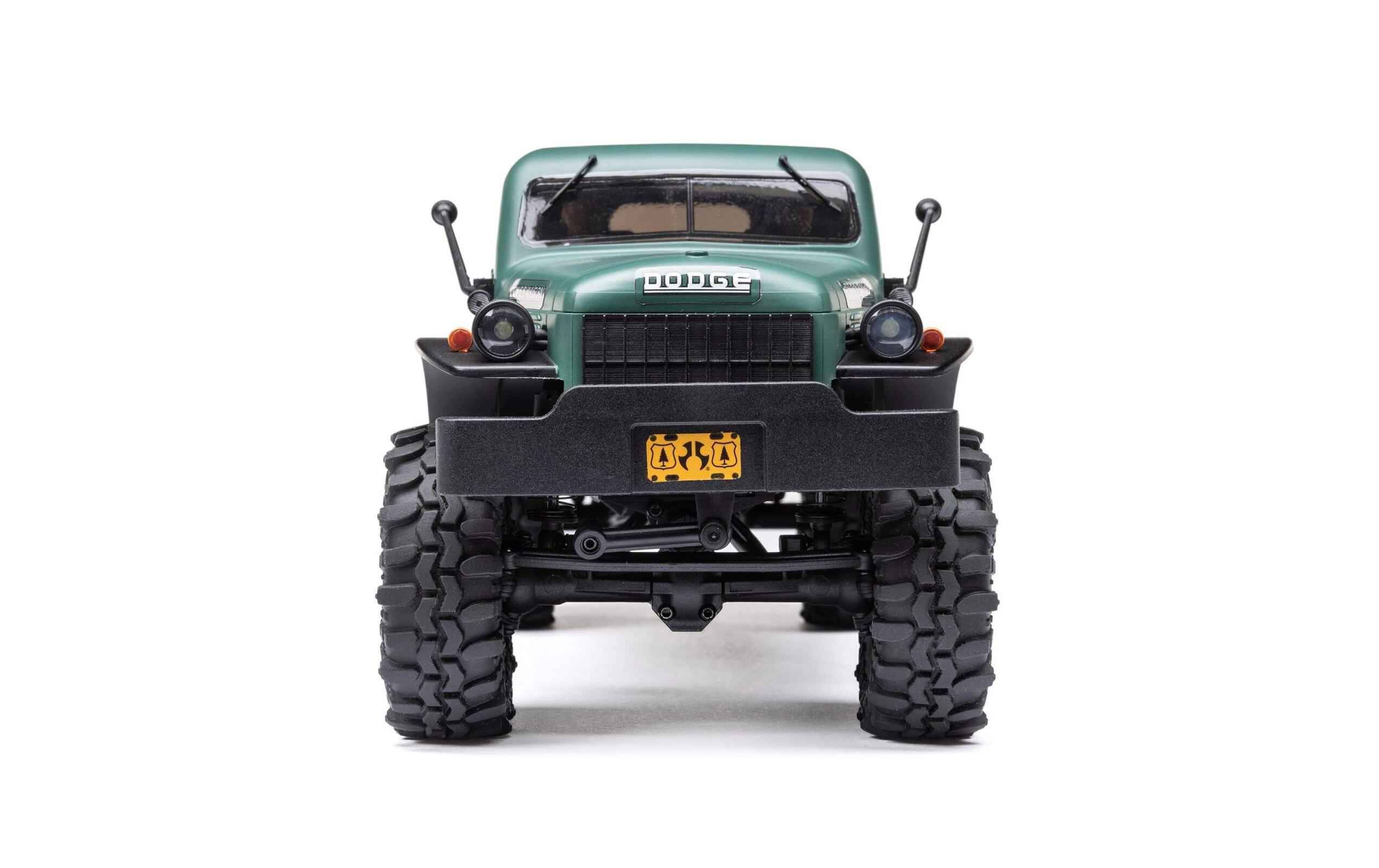 Scale Crawler SCX24 Dodge Power Wagon Grün, 1:24, RTR<br>Kleiner 4wd Rock Crawler mit 4-Türiger Powerwagon Karosserie