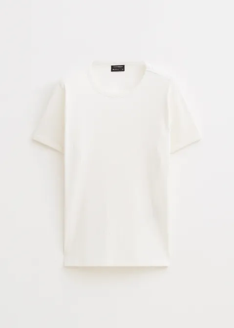 Basic rib t-shirt off-white (WIT.O)