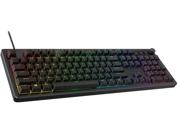 HyperX Alloy Rise - Tastatur - 100% fuld størrelse - bagbelyst - USB-C - QWERTY - Pan Nordic - tastaturkontakt: HyperX Linear - sortering