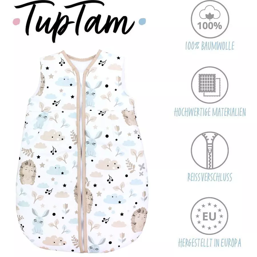 TupTam Baby Ganzjahres Schlafsack Ärmellos Wattiert beige Modell 1
