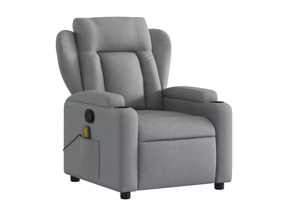 Fauteuil de massage inclinable Gris clair Tissu