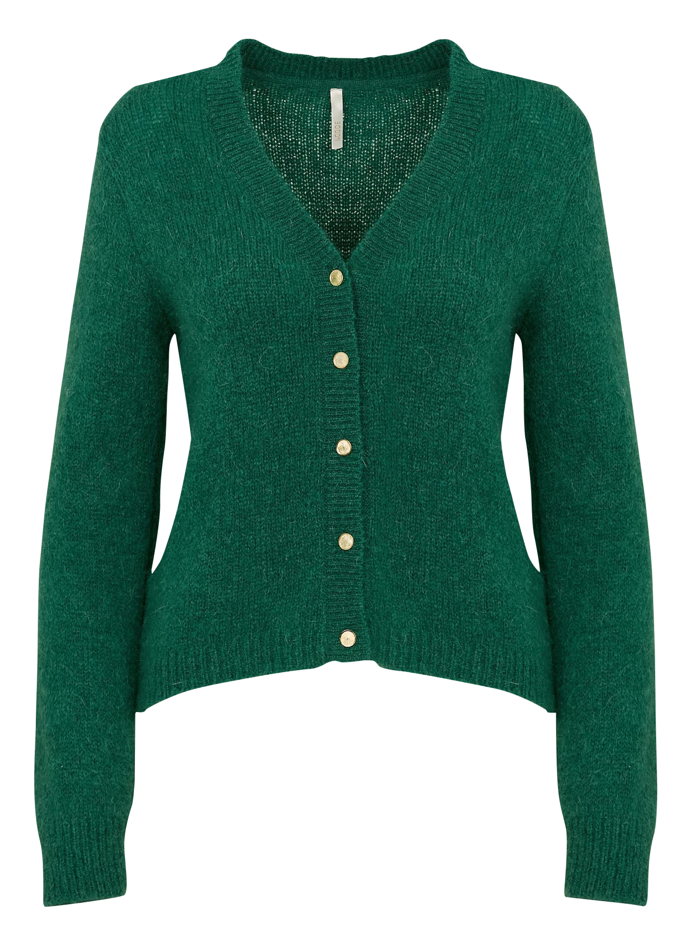 Gilet col V en laine mélangée | Vert