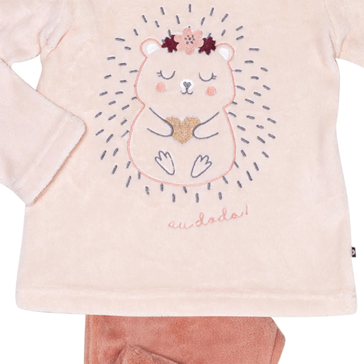 Pyjama fille HERISSON nude/pêche