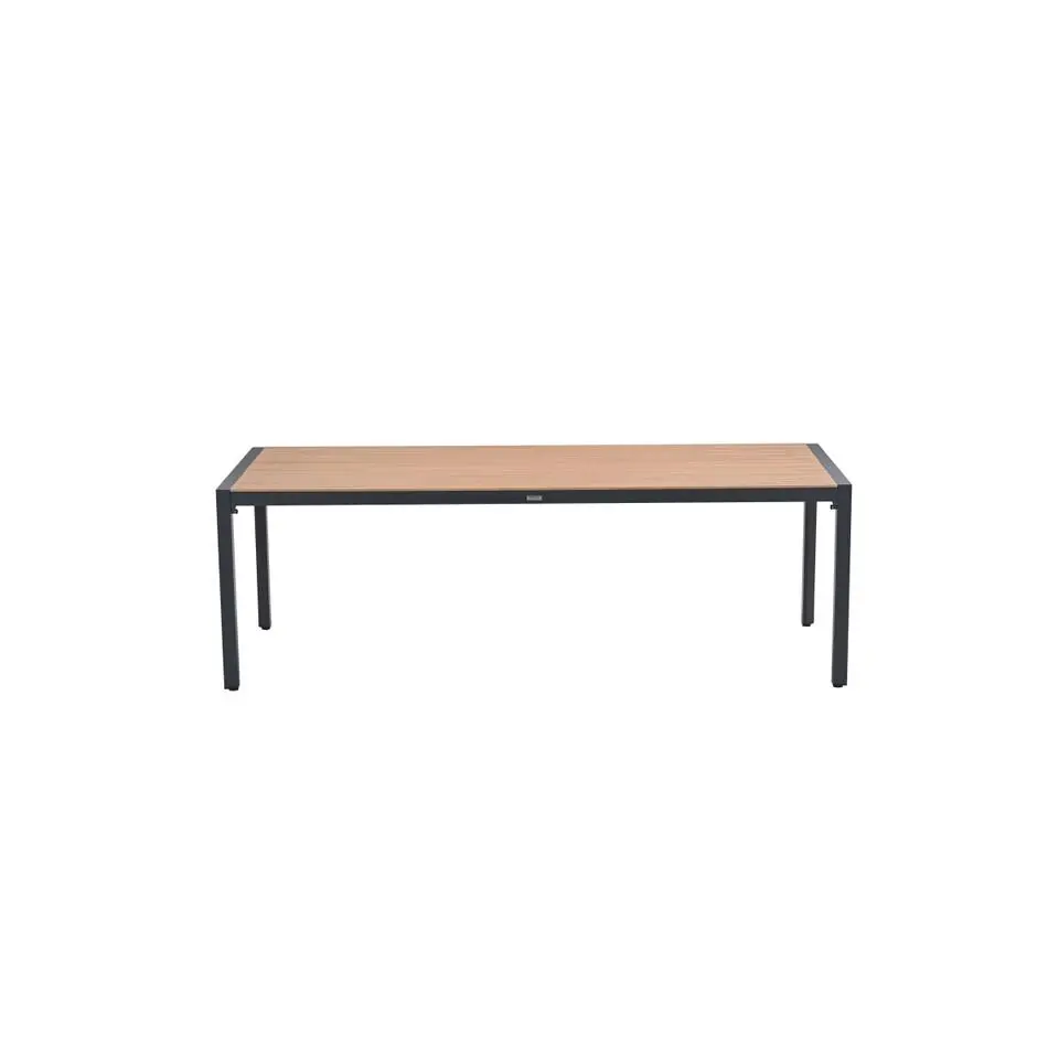 Felini tafel- 220x93 cm - carbon black - light teaklook