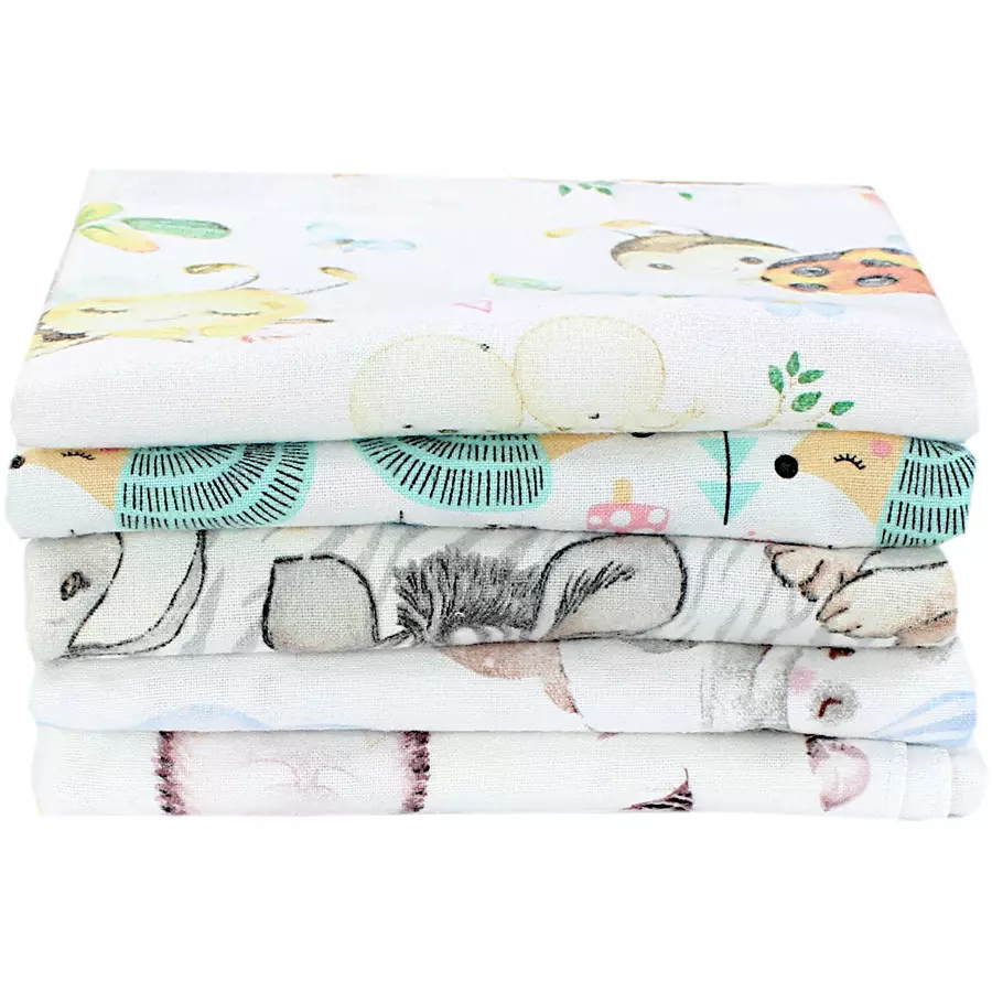 TupTam Baby Moltontücher Flanellwindeln 70x80 5er Set beigegrau