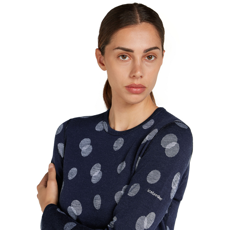 Icebreaker Damen 260 Vertex Crewe Falling Flakes Longsleeve